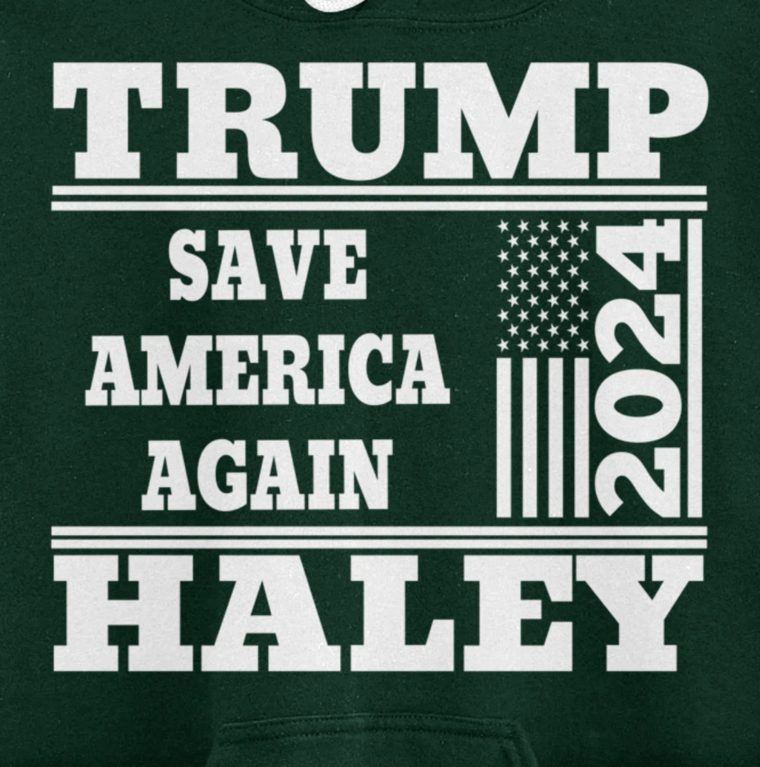 Trump Haley 2024 Save America Again American Flag Trump 2024 Pullover Hoodie