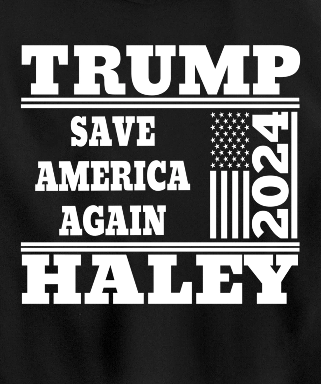Trump Haley 2024 Save America Again American Flag Trump 2024 Pullover Hoodie