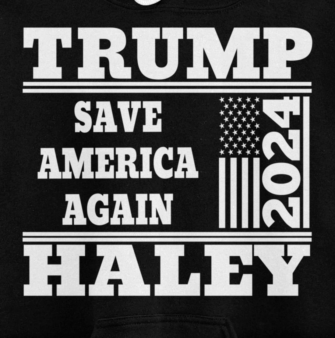 Trump Haley 2024 Save America Again American Flag Trump 2024 Pullover Hoodie