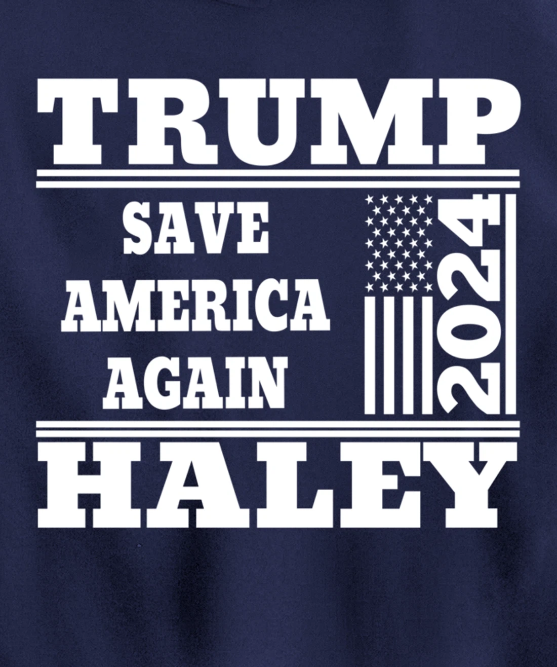 Trump Haley 2024 Save America Again American Flag Trump 2024 Pullover Hoodie