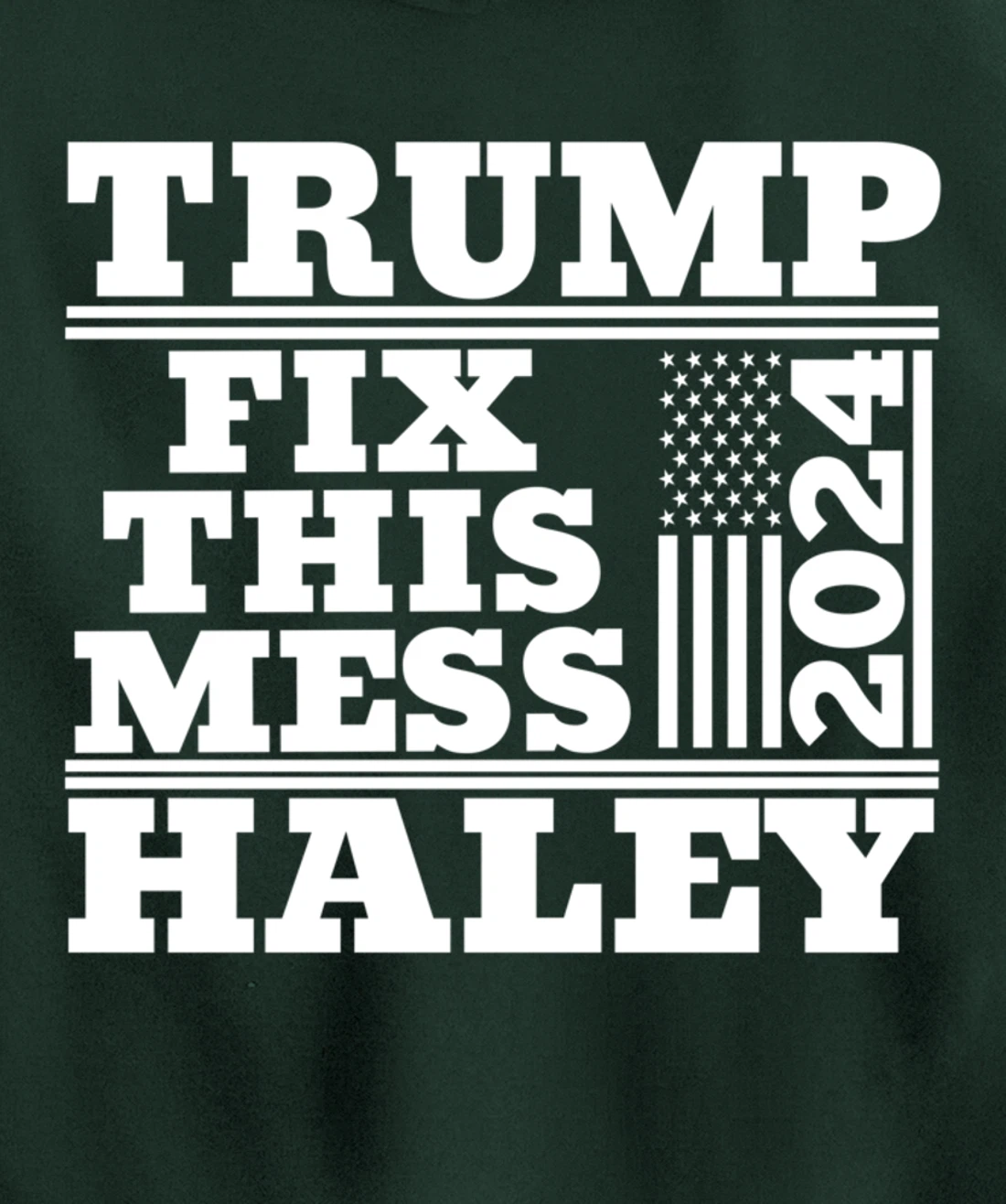 Trump Haley 2024 Fix this Mess American Flag Trump 2024 Pullover Hoodie