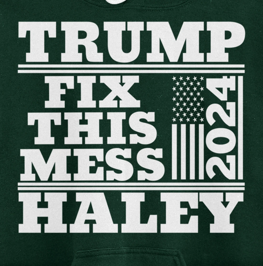 Trump Haley 2024 Fix this Mess American Flag Trump 2024 Pullover Hoodie