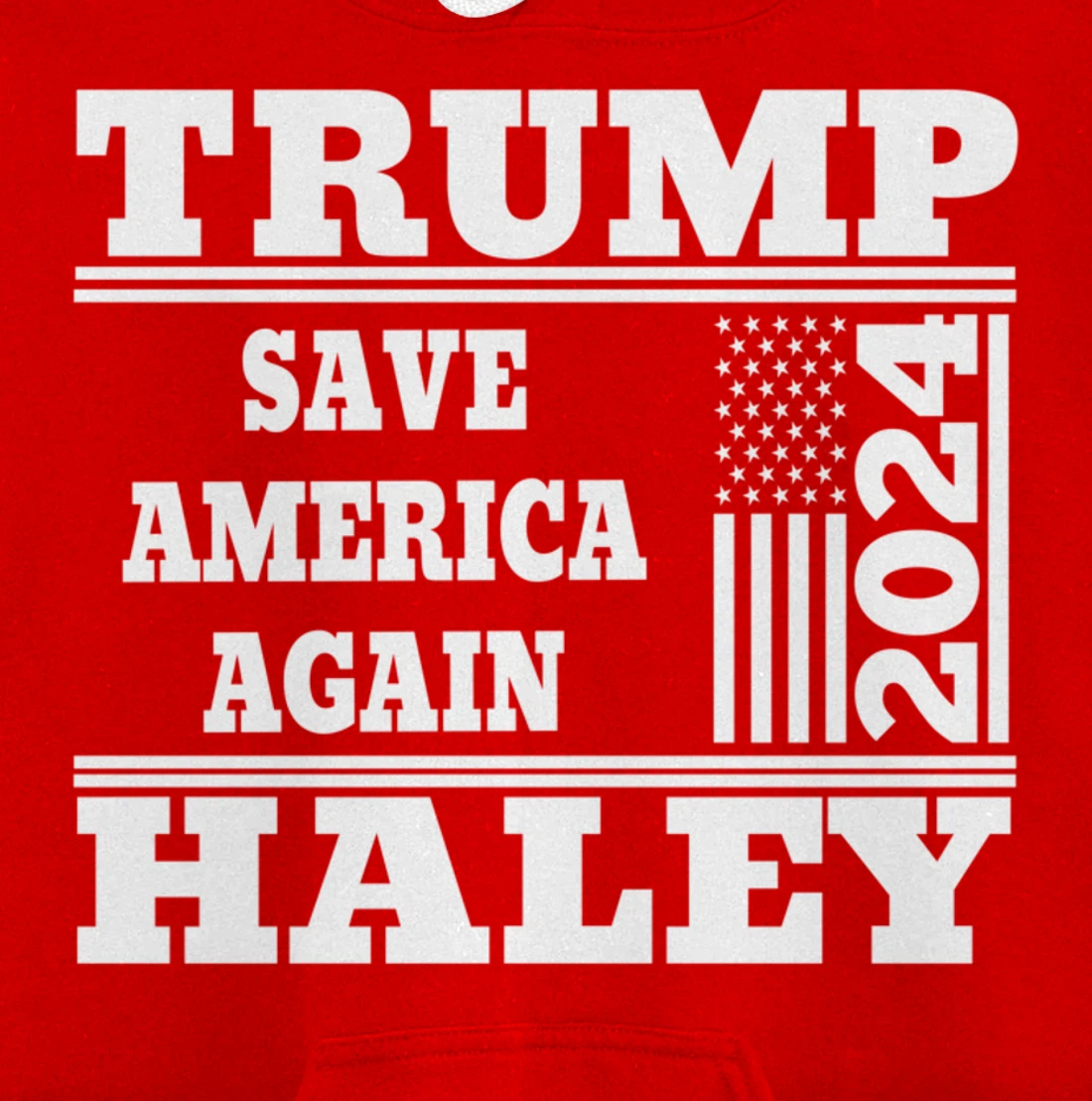 Trump Haley 2024 Save America Again American Flag Trump 2024 Pullover Hoodie
