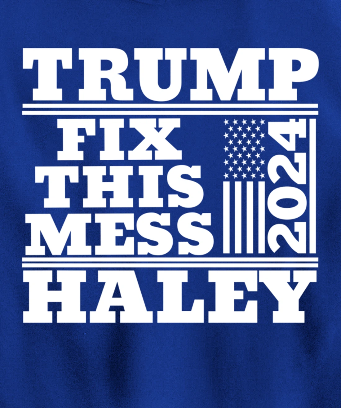 Trump Haley 2024 Fix this Mess American Flag Trump 2024 Pullover Hoodie