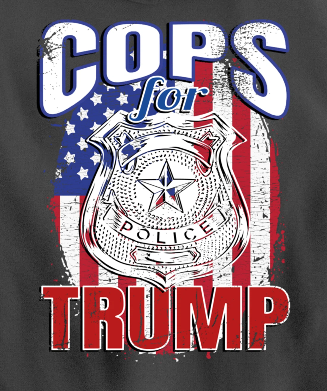 COPS FOR TRUMP Pro Police Pro Trump Blue Line Pullover Hoodie