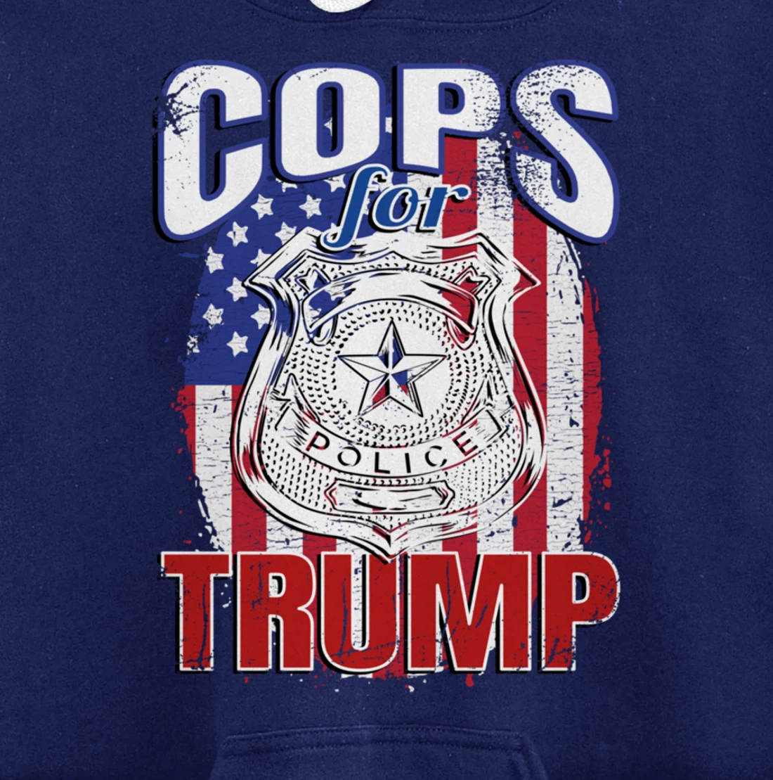COPS FOR TRUMP Pro Police Pro Trump Blue Line Pullover Hoodie