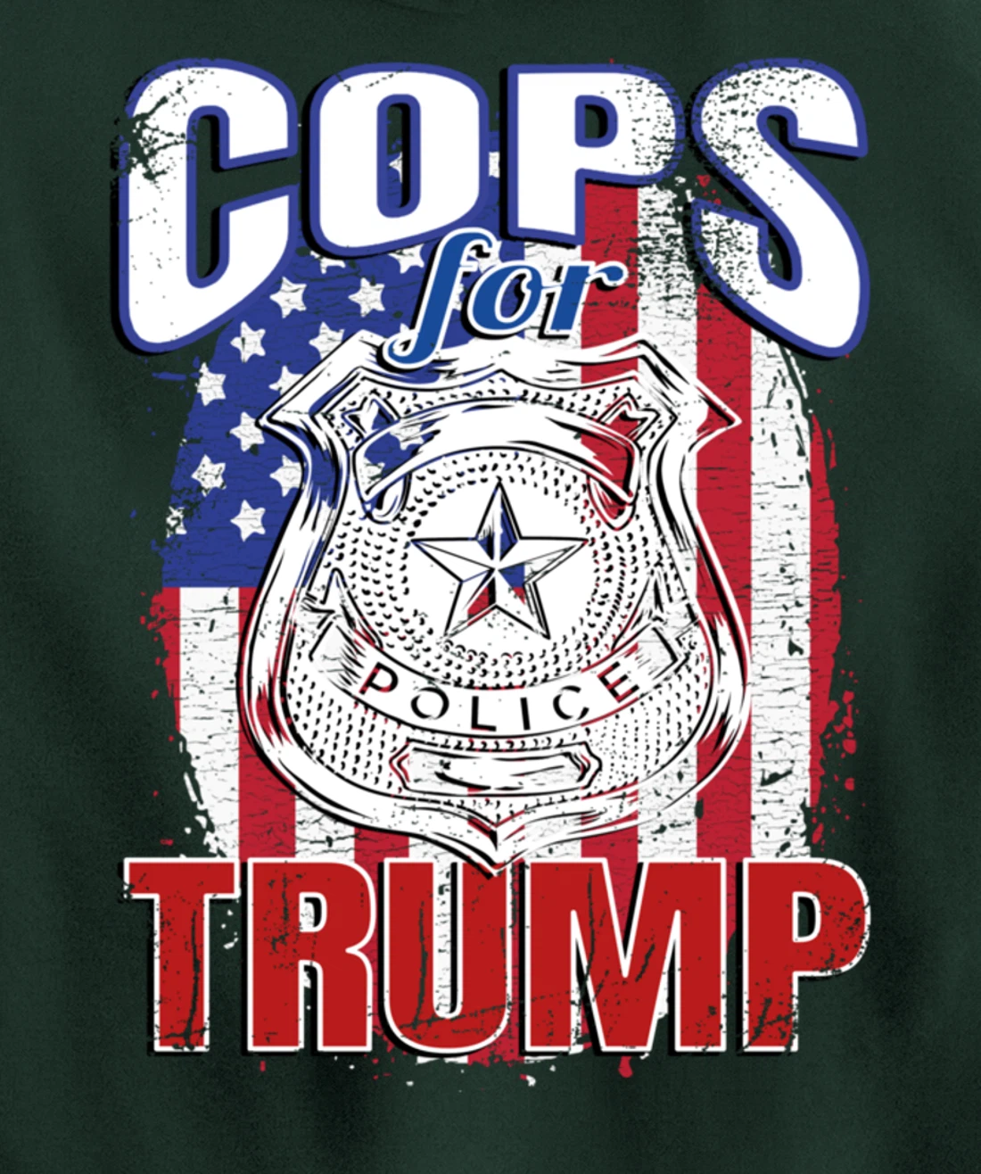 COPS FOR TRUMP Pro Police Pro Trump Blue Line Pullover Hoodie
