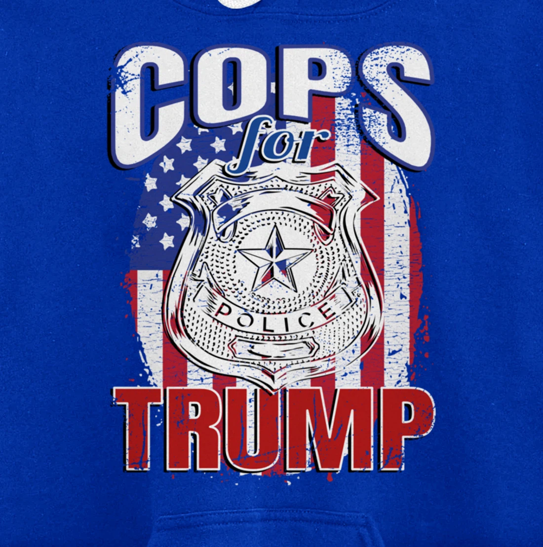 COPS FOR TRUMP Pro Police Pro Trump Blue Line Pullover Hoodie
