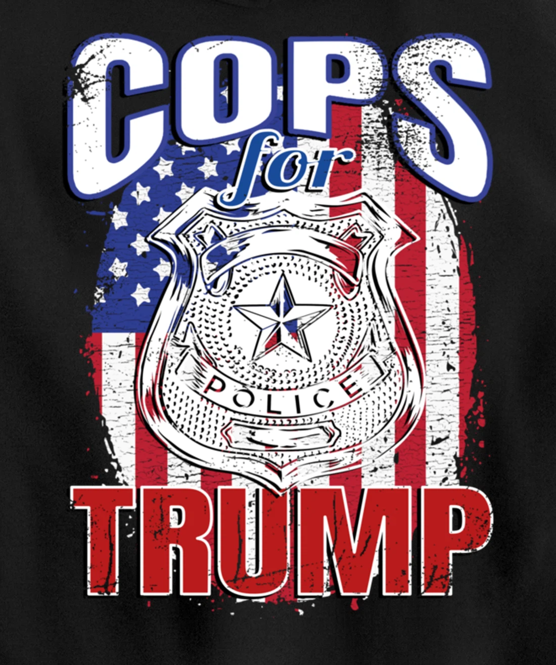 COPS FOR TRUMP Pro Police Pro Trump Blue Line Pullover Hoodie