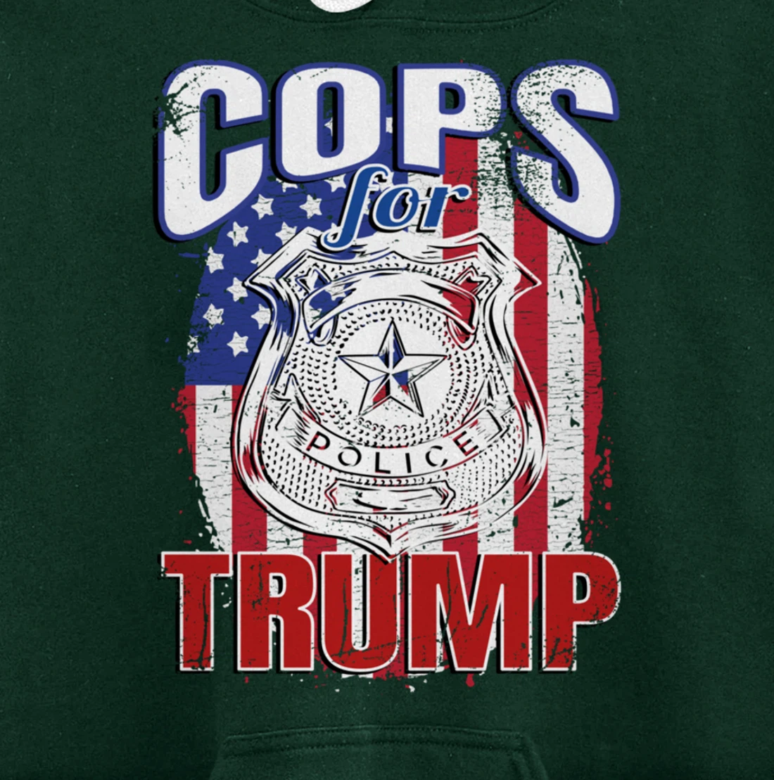 COPS FOR TRUMP Pro Police Pro Trump Blue Line Pullover Hoodie