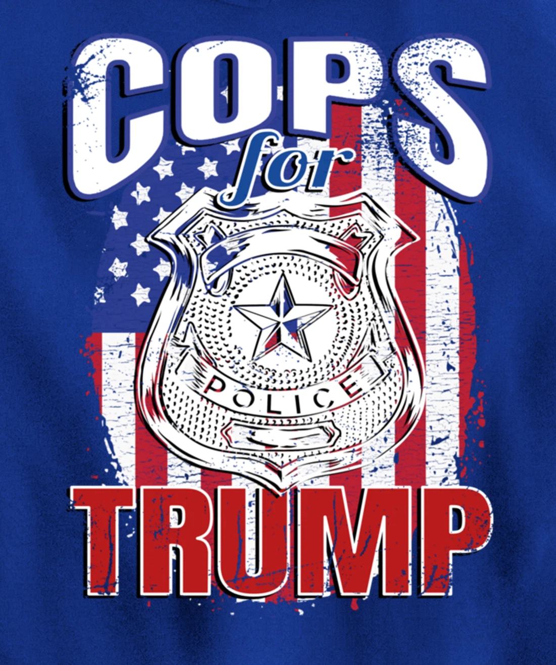 COPS FOR TRUMP Pro Police Pro Trump Blue Line Pullover Hoodie