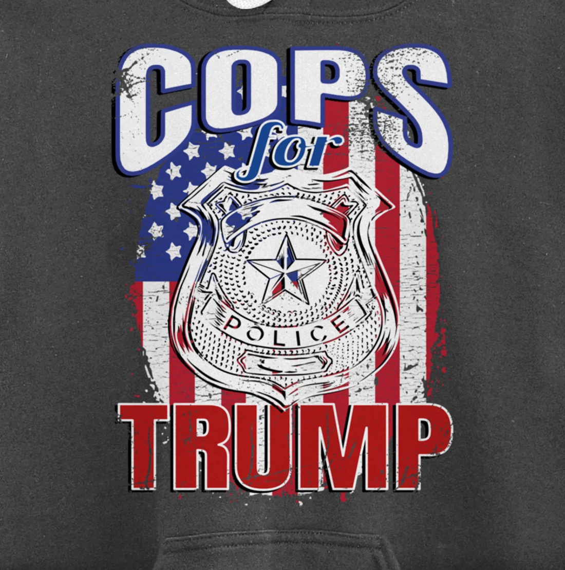COPS FOR TRUMP Pro Police Pro Trump Blue Line Pullover Hoodie