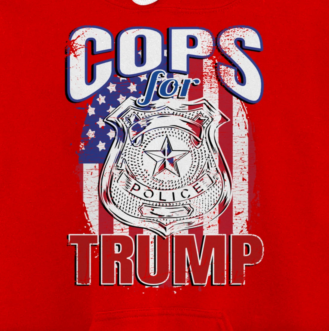 COPS FOR TRUMP Pro Police Pro Trump Blue Line Pullover Hoodie