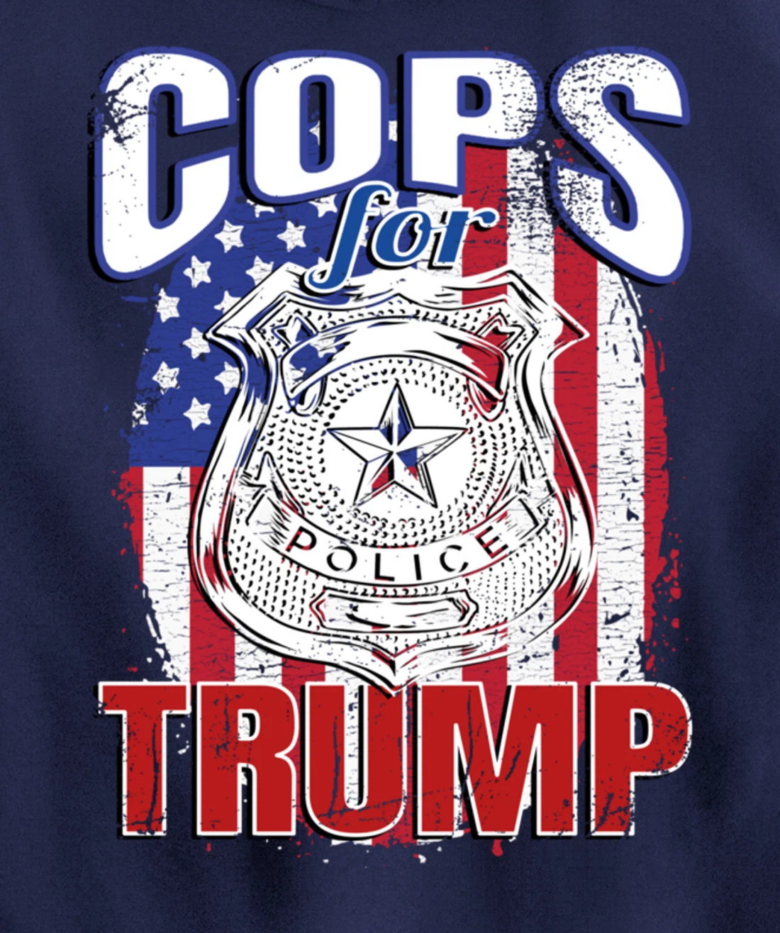COPS FOR TRUMP Pro Police Pro Trump Blue Line Pullover Hoodie
