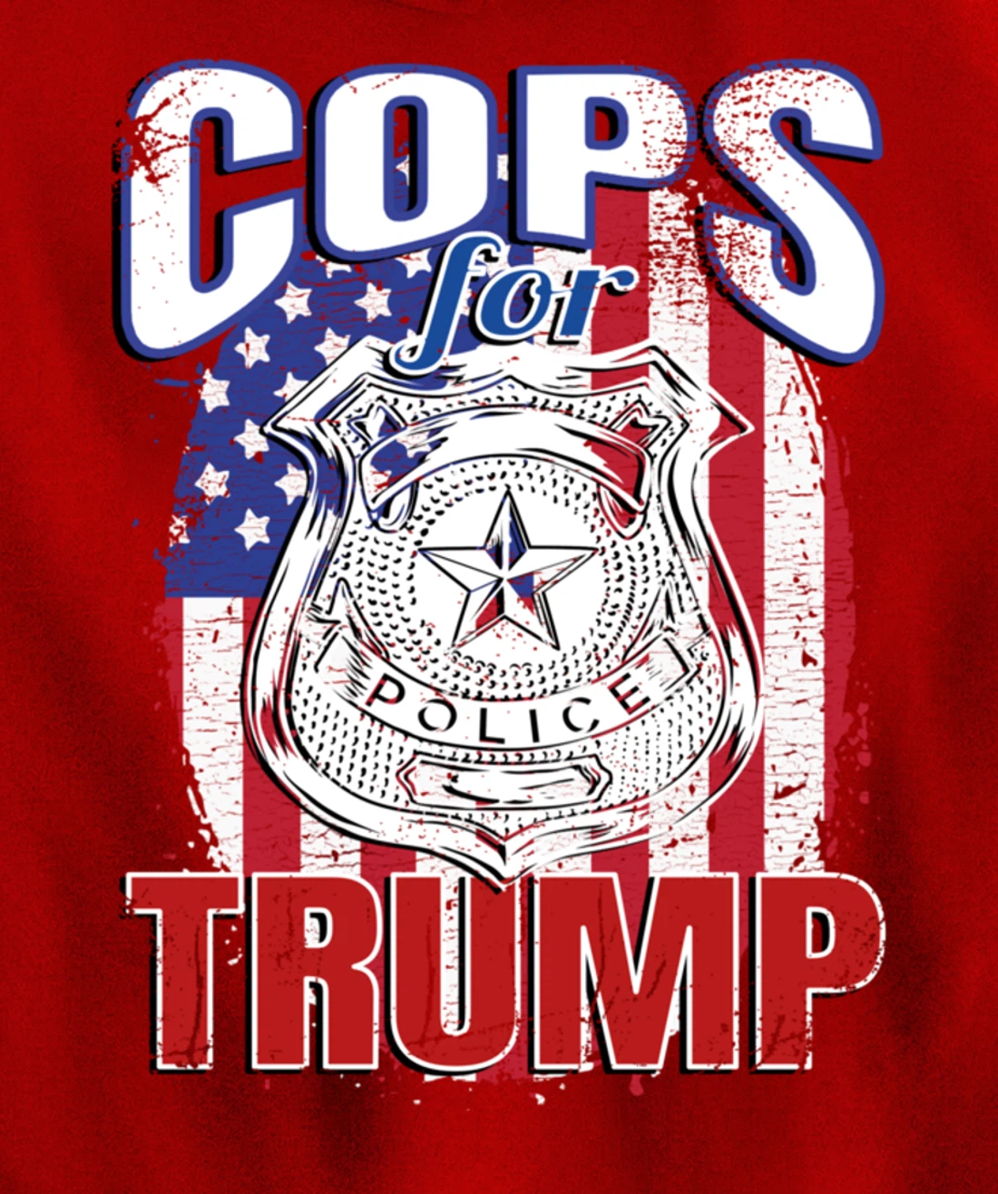 COPS FOR TRUMP Pro Police Pro Trump Blue Line Pullover Hoodie