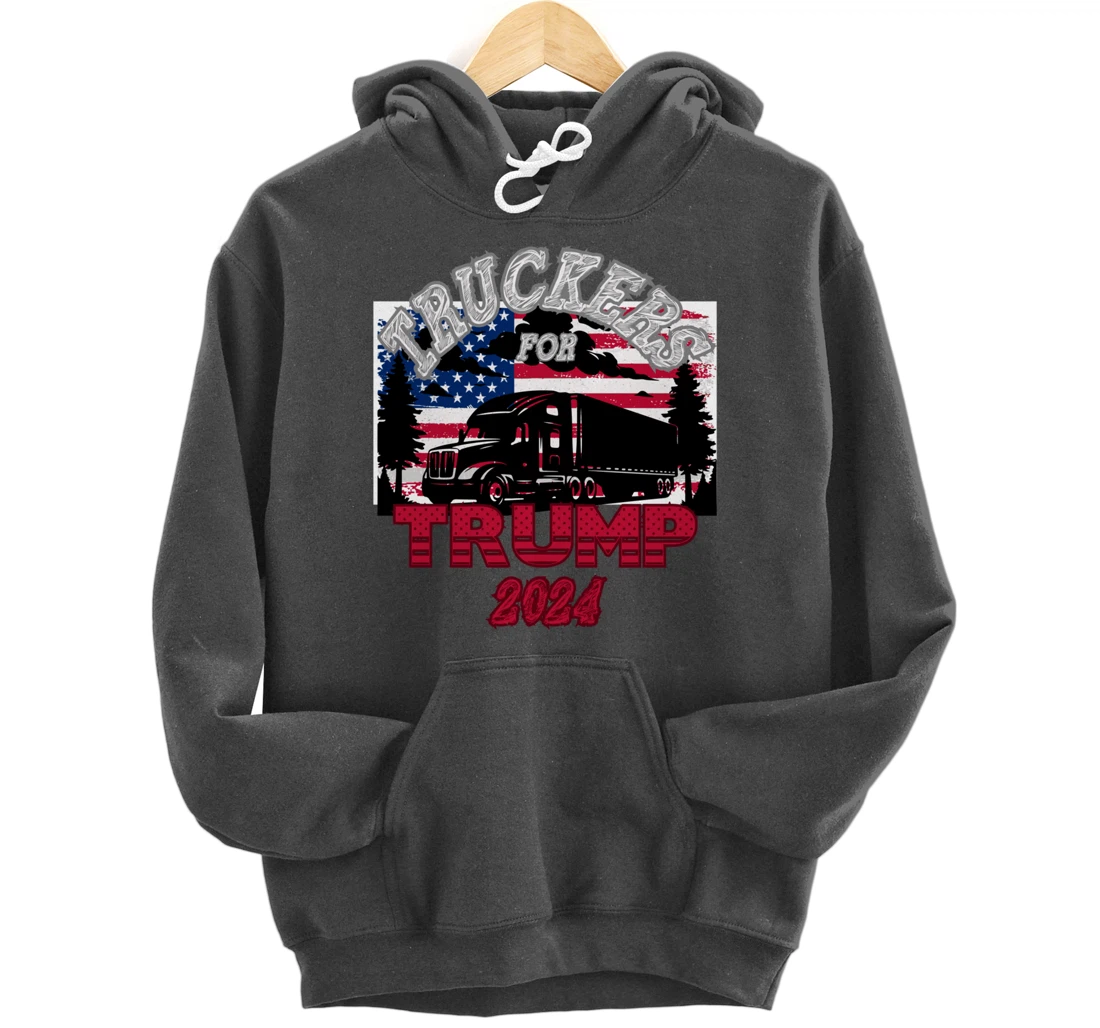 Patriotic American Flag Trump 2024 Pullover Hoodie