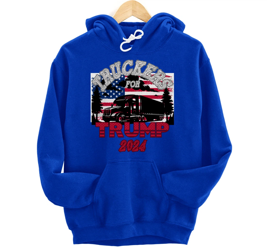 Patriotic American Flag Trump 2024 Pullover Hoodie
