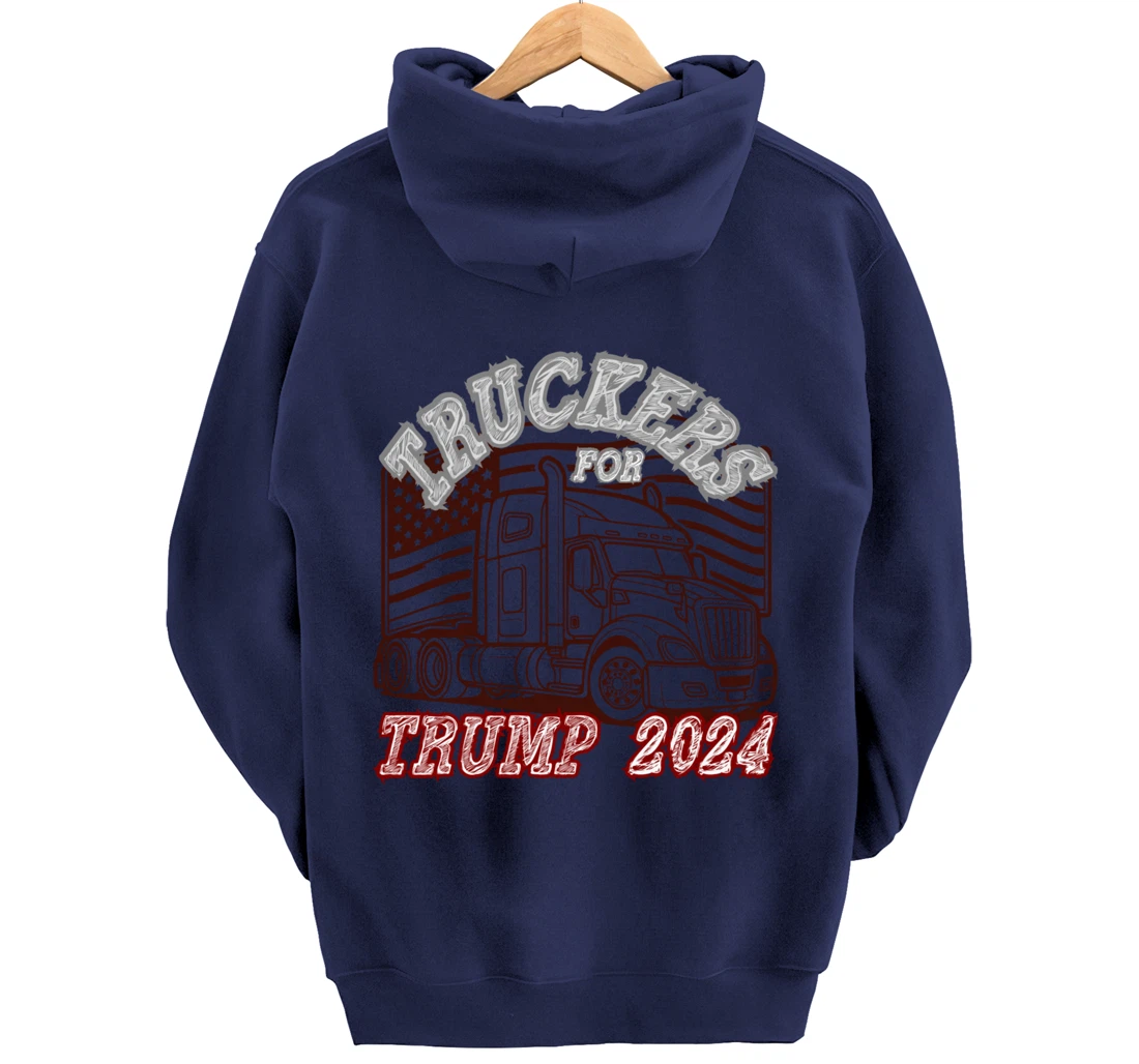 Patriotic American Flag Trump 2024 Pullover Hoodie