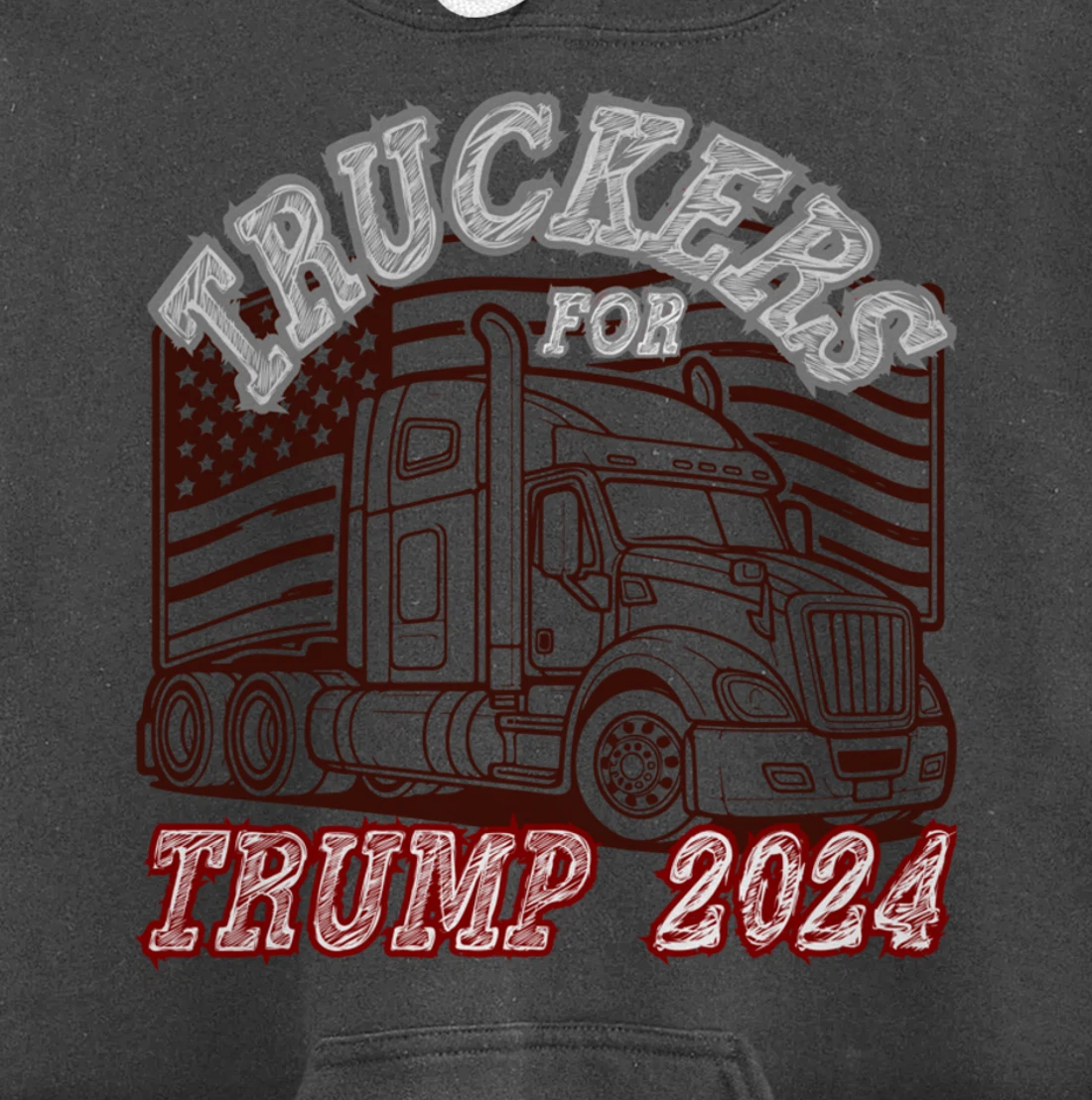 Patriotic American Flag Trump 2024 Pullover Hoodie