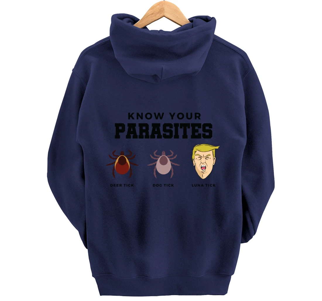 Know Your Parasites Anti-Trump Impeach Trump Pullover Hoodie
