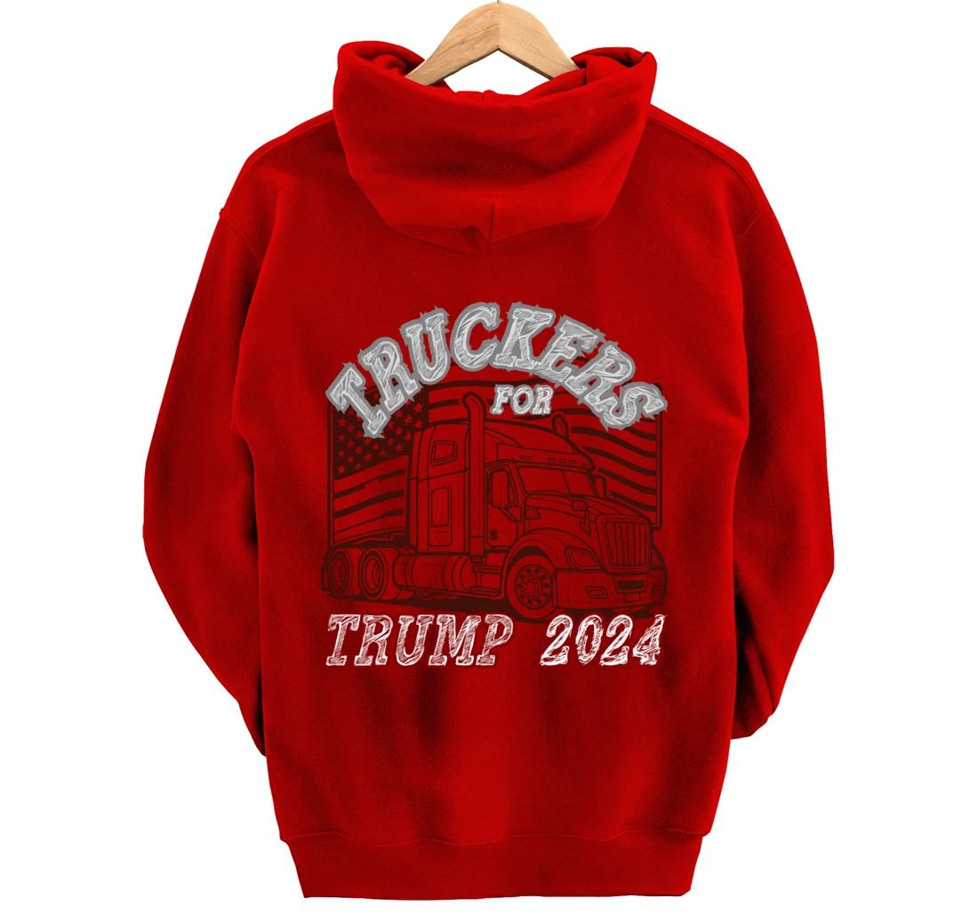 Patriotic American Flag Trump 2024 Pullover Hoodie
