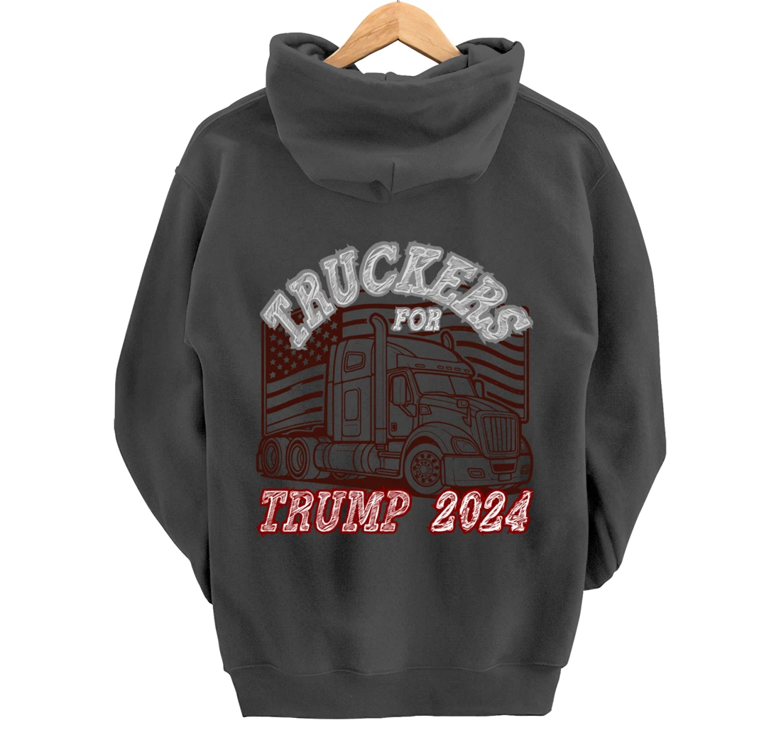 Patriotic American Flag Trump 2024 Pullover Hoodie