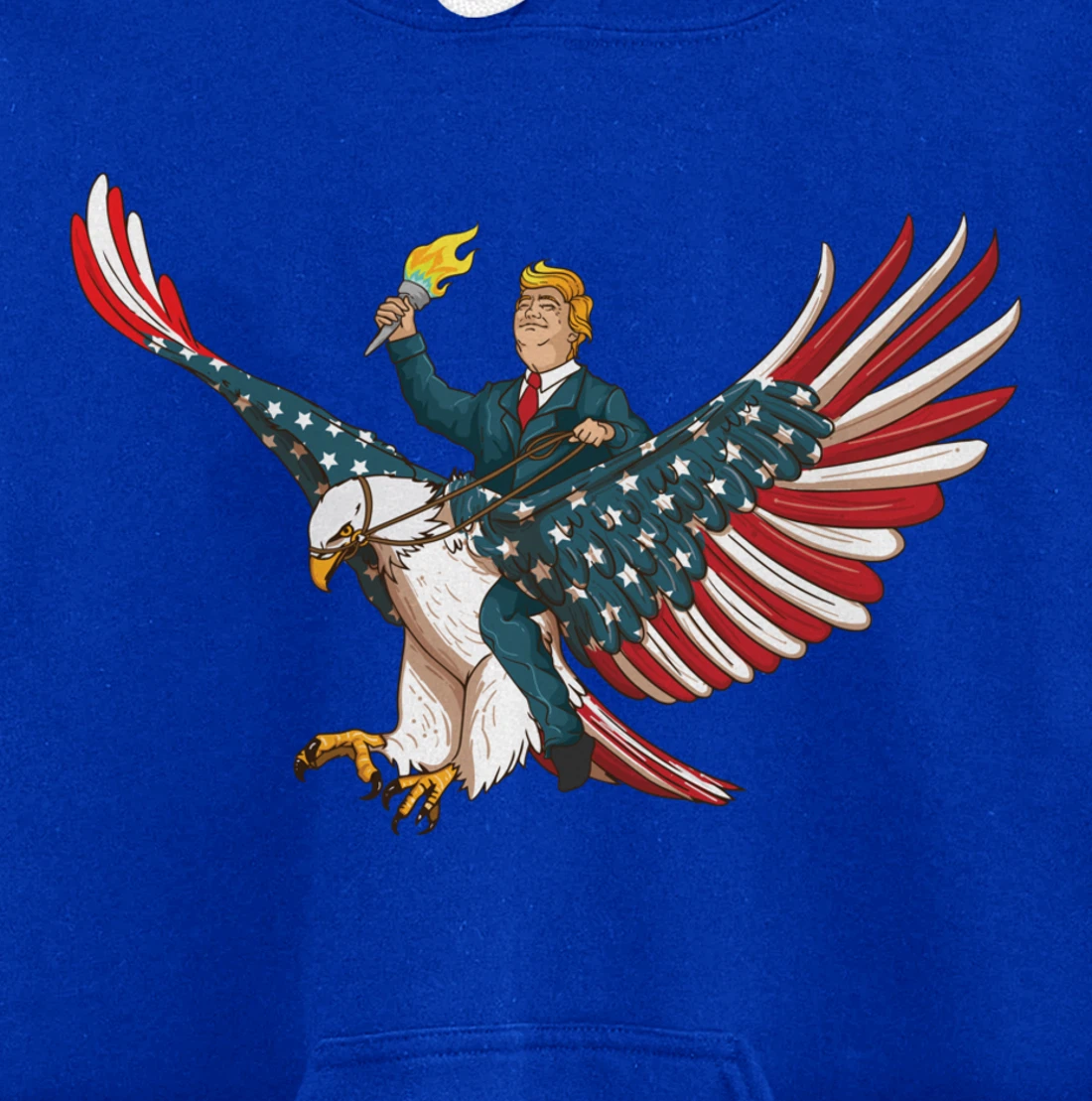 Trump On USA Eagle Cute US 4th Of July Funny American Gift Pullover Hoodie