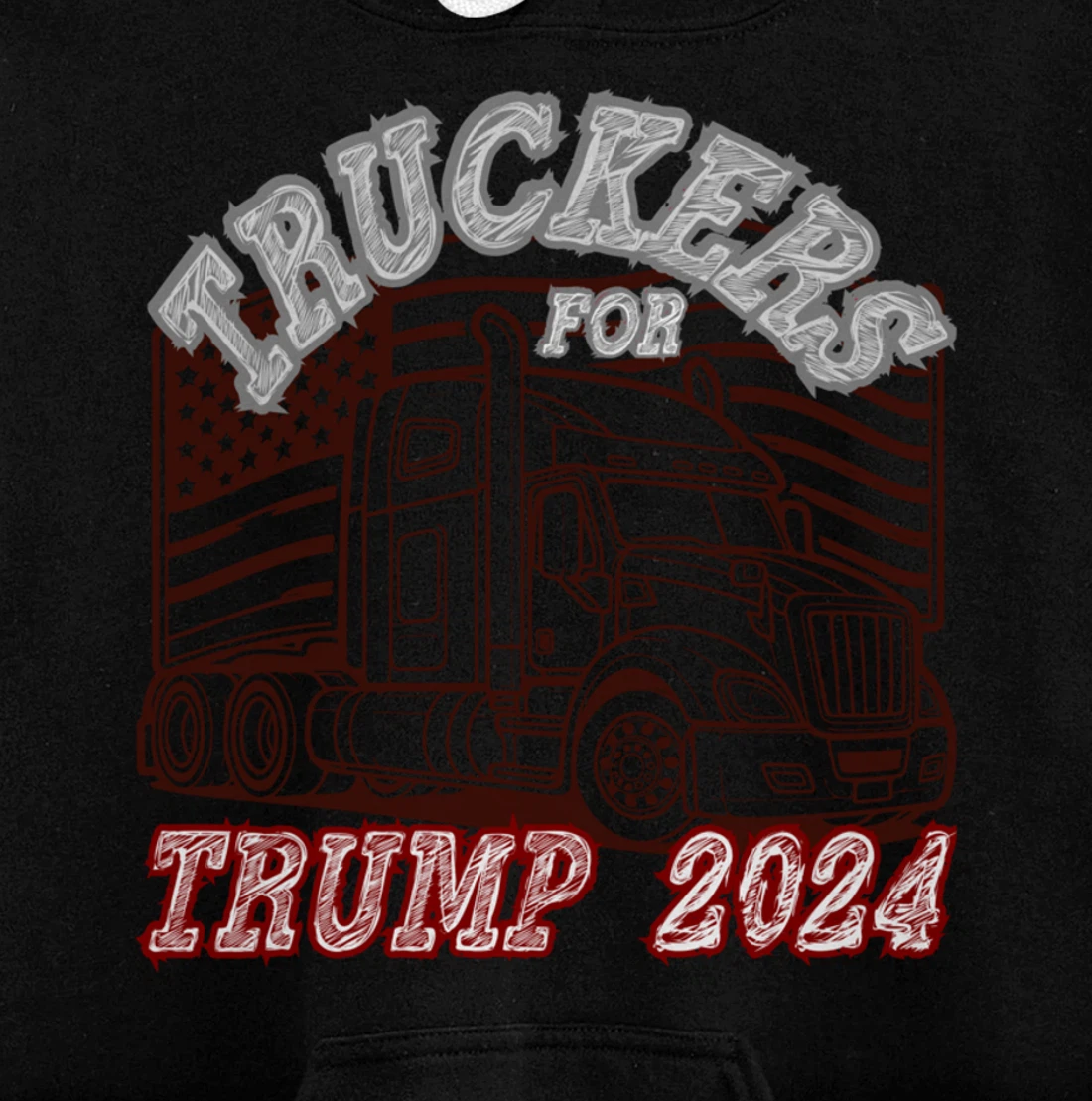 Patriotic American Flag Trump 2024 Pullover Hoodie