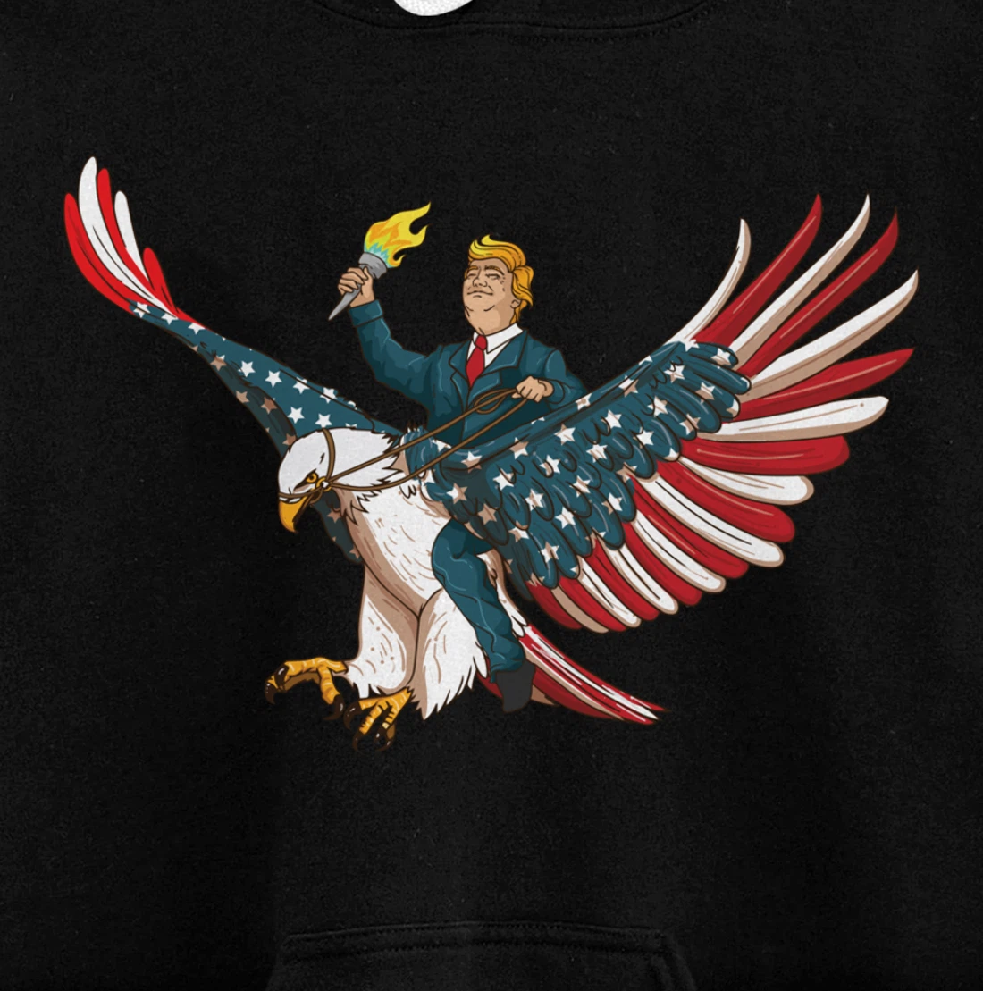 Trump On USA Eagle Cute US 4th Of July Funny American Gift Pullover Hoodie