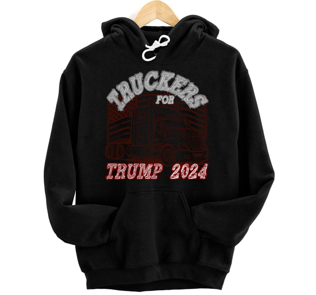 Patriotic American Flag Trump 2024 Pullover Hoodie