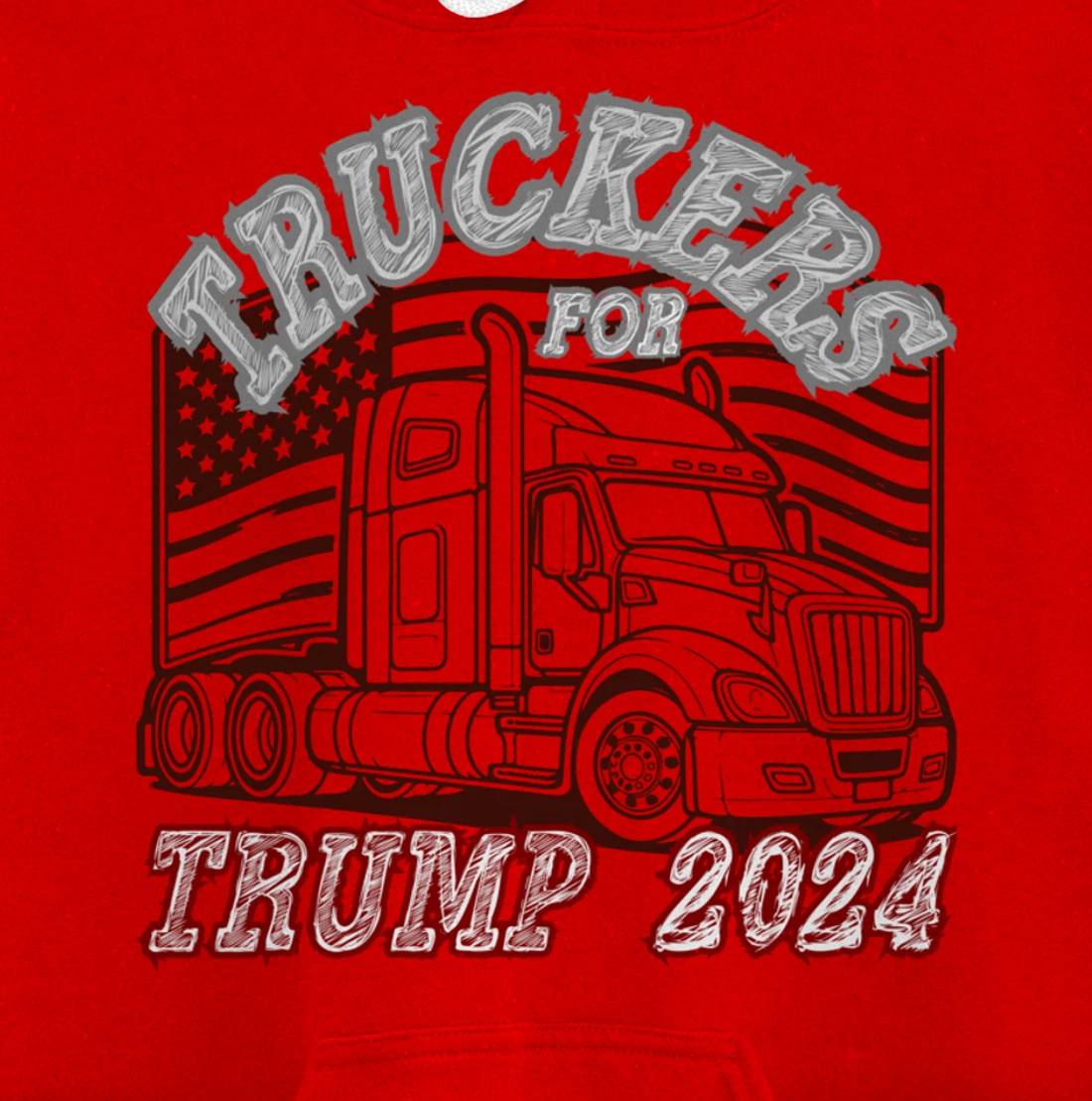 Patriotic American Flag Trump 2024 Pullover Hoodie