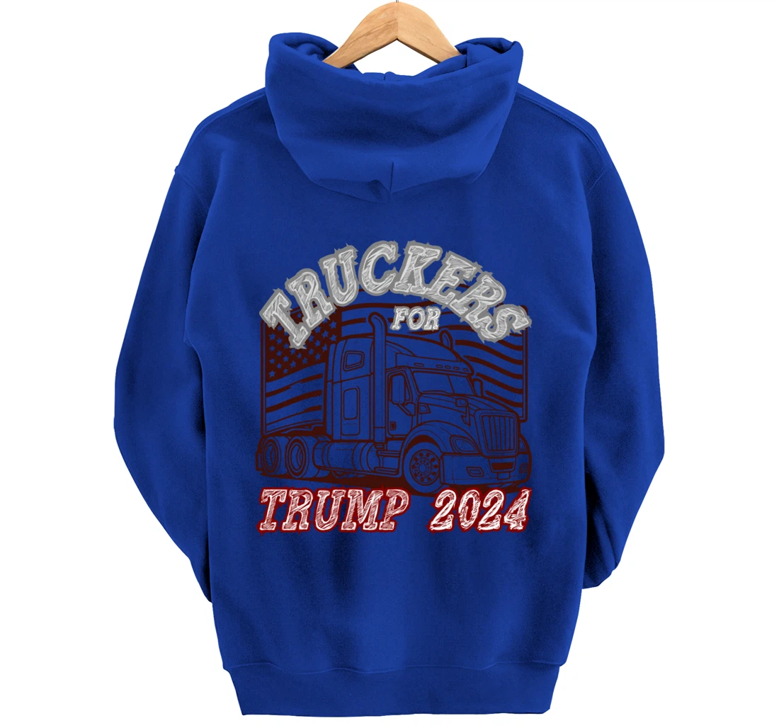 Patriotic American Flag Trump 2024 Pullover Hoodie