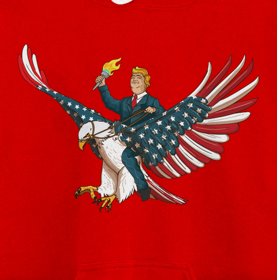 Trump On USA Eagle Cute US 4th Of July Funny American Gift Pullover Hoodie
