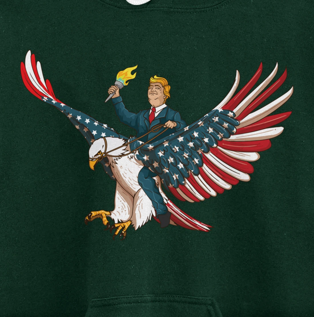 Trump On USA Eagle Cute US 4th Of July Funny American Gift Pullover Hoodie