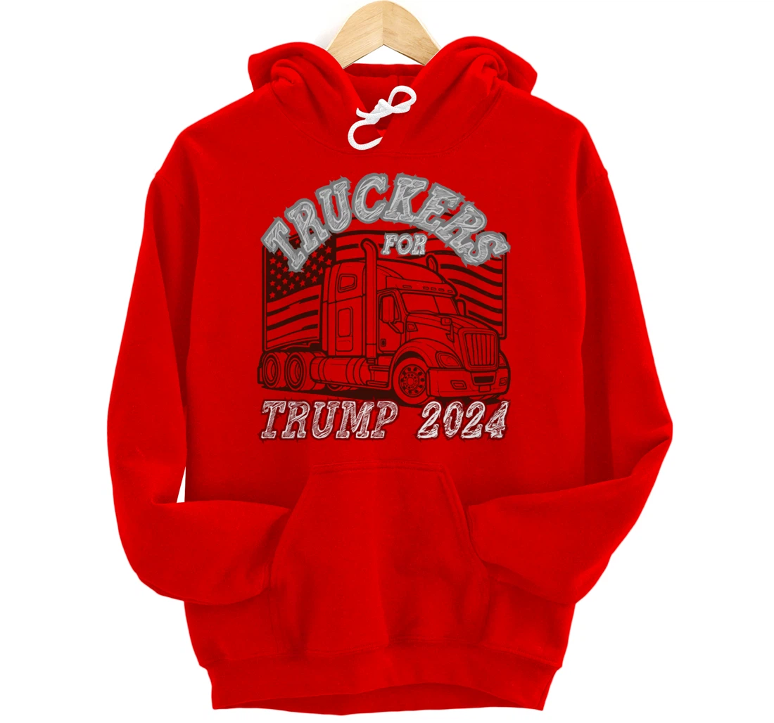 Patriotic American Flag Trump 2024 Pullover Hoodie