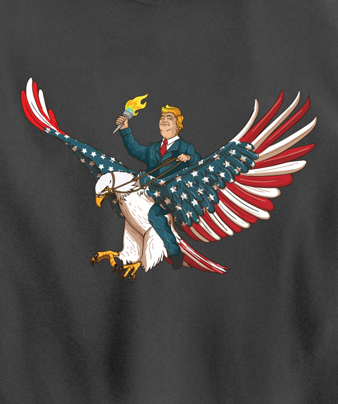 Trump On USA Eagle Cute US 4th Of July Funny American Gift Pullover Hoodie