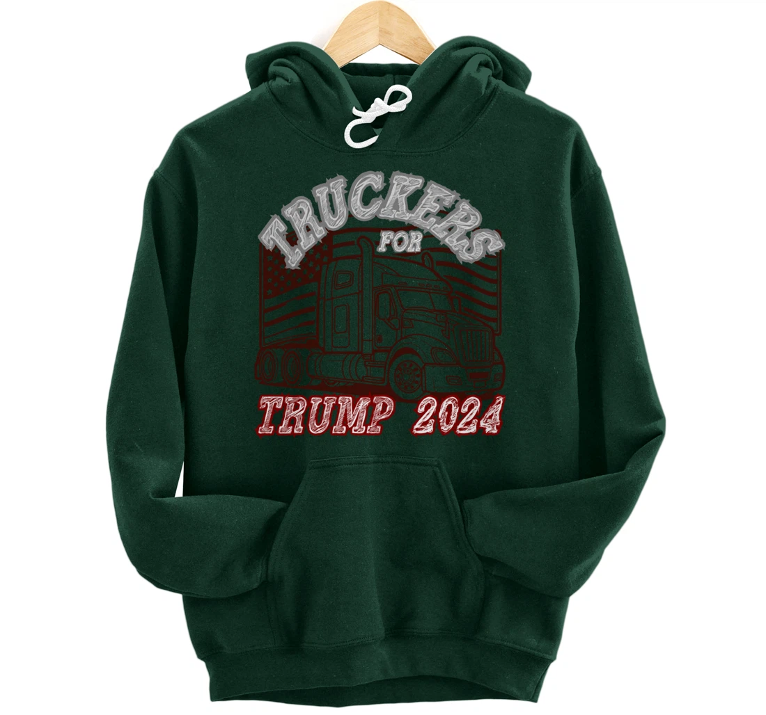 Patriotic American Flag Trump 2024 Pullover Hoodie