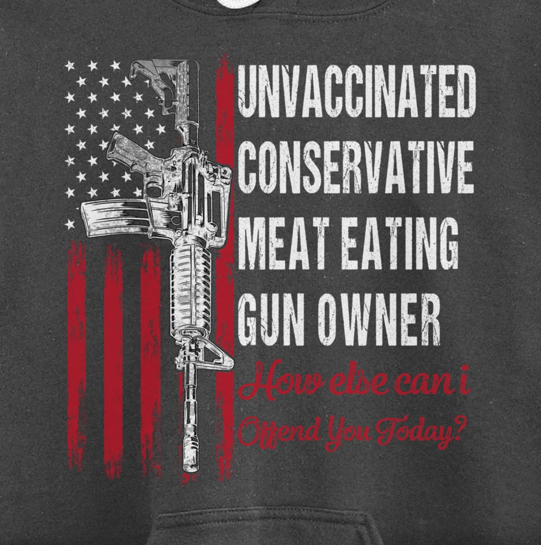 Unvaccinated Conservative Meat Eating Gun Owner | ON BACK Pullover Hoodie