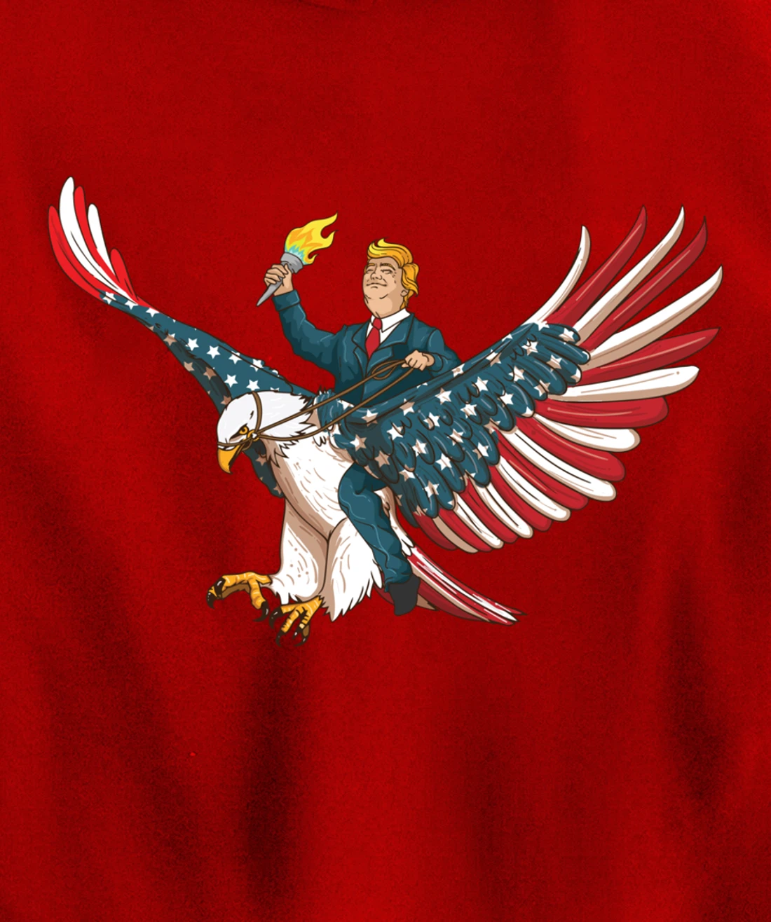 Trump On USA Eagle Cute US 4th Of July Funny American Gift Pullover Hoodie