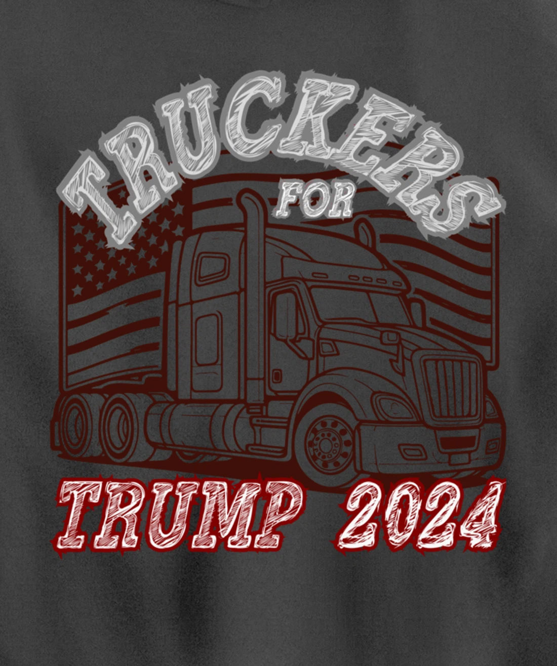 Patriotic American Flag Trump 2024 Pullover Hoodie