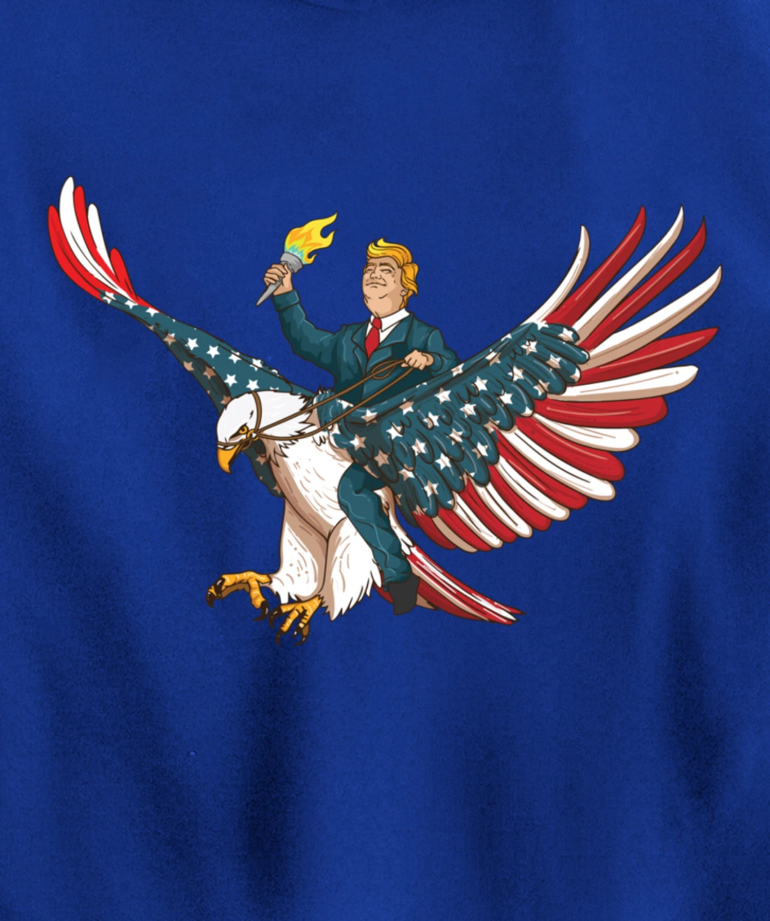 Trump On USA Eagle Cute US 4th Of July Funny American Gift Pullover Hoodie