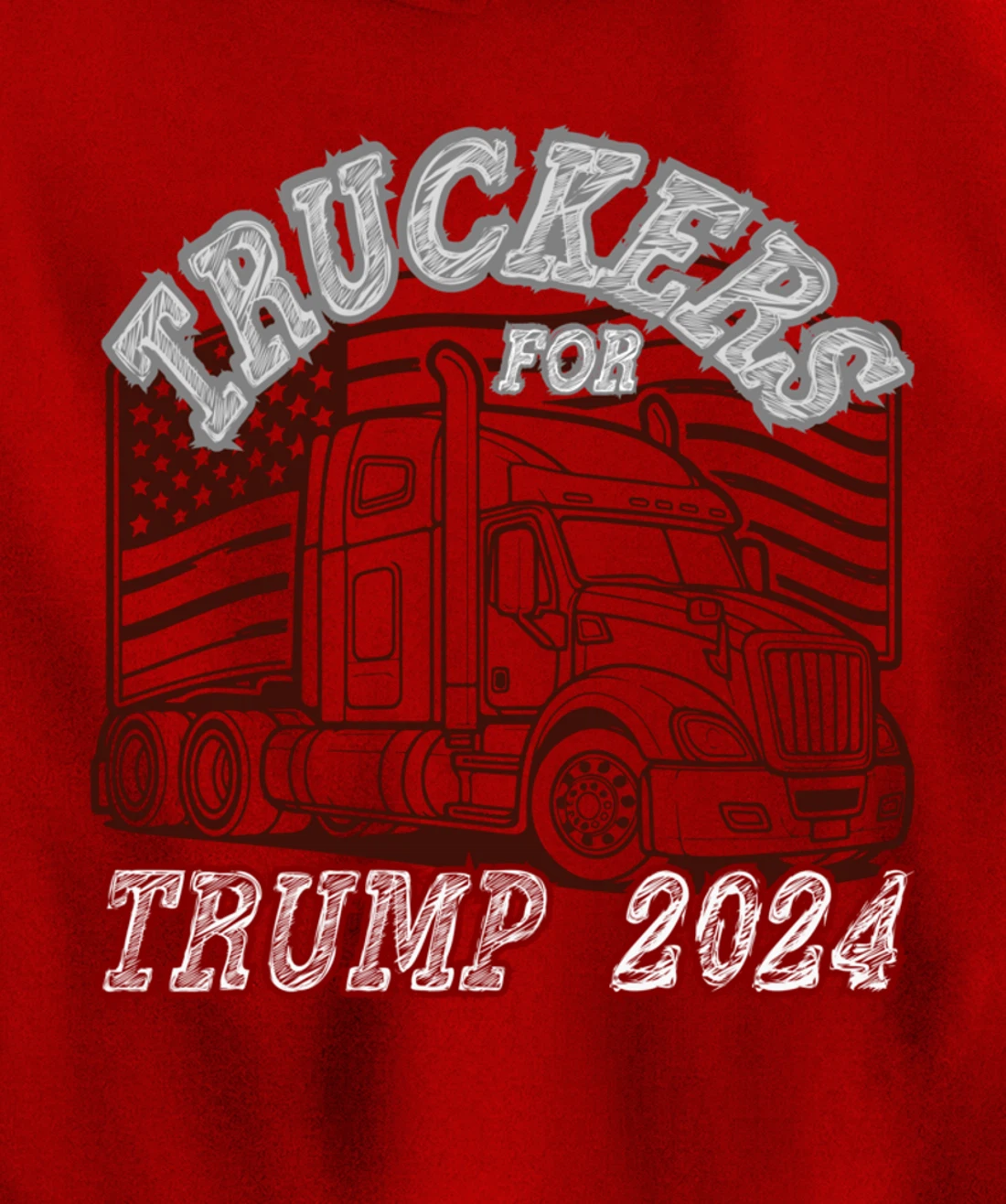 Patriotic American Flag Trump 2024 Pullover Hoodie