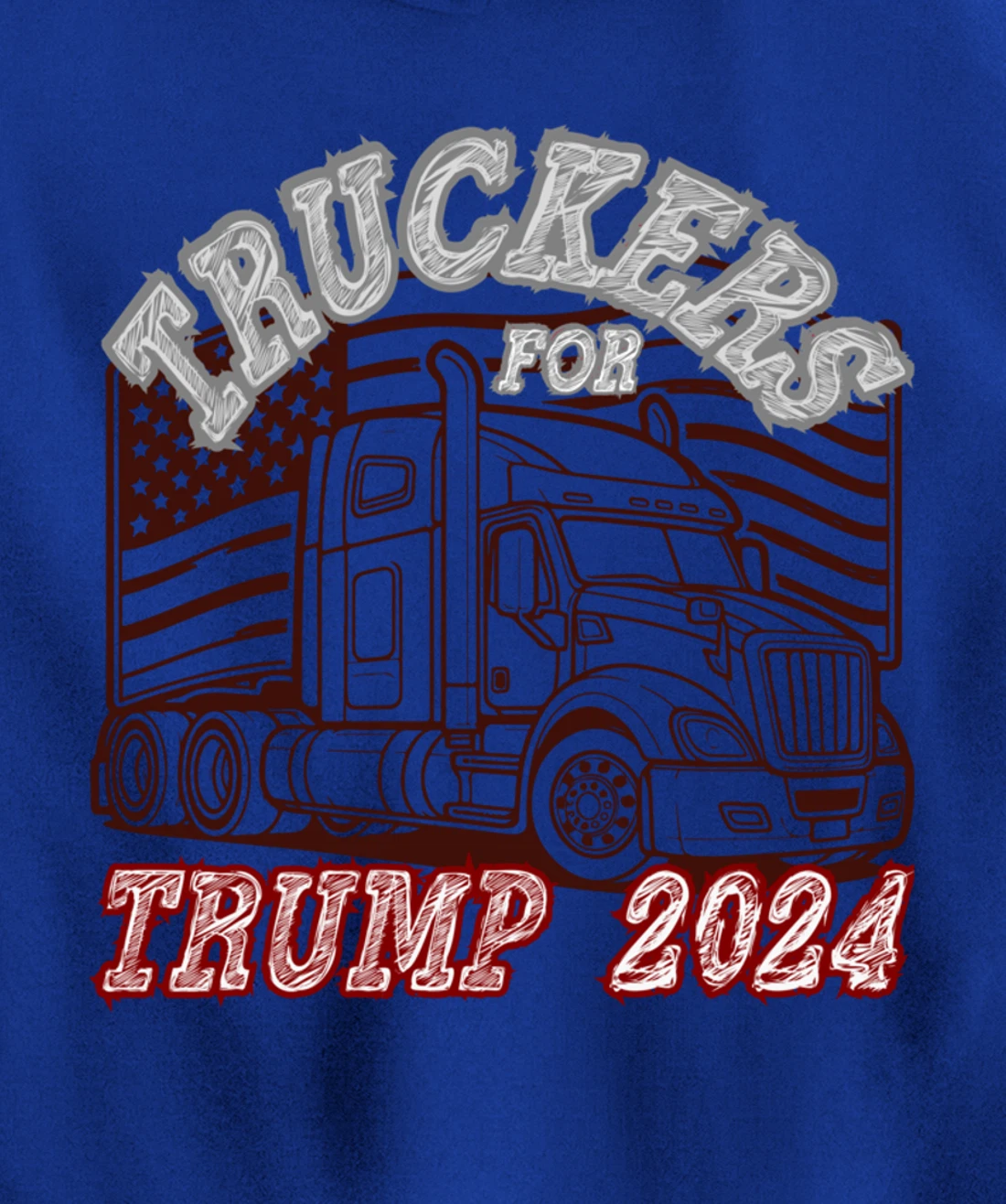 Patriotic American Flag Trump 2024 Pullover Hoodie