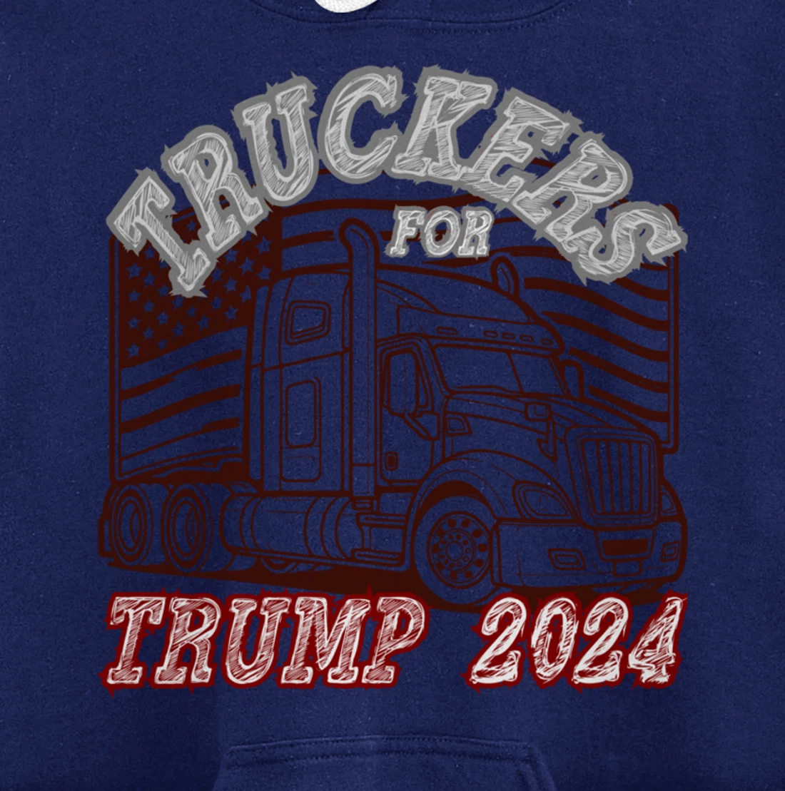 Patriotic American Flag Trump 2024 Pullover Hoodie