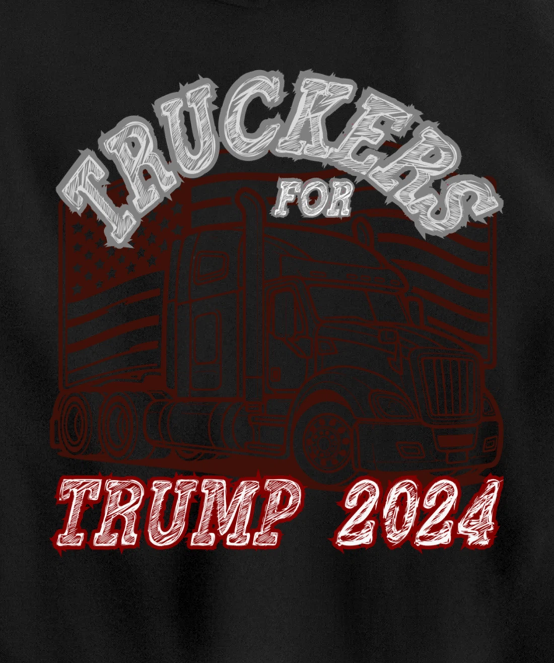 Patriotic American Flag Trump 2024 Pullover Hoodie