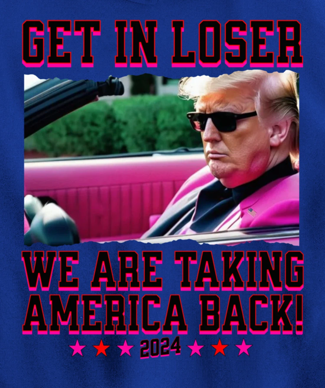 Get In Loser We Are Taking America Back Pink Trump 2024 Pullover Hoodie