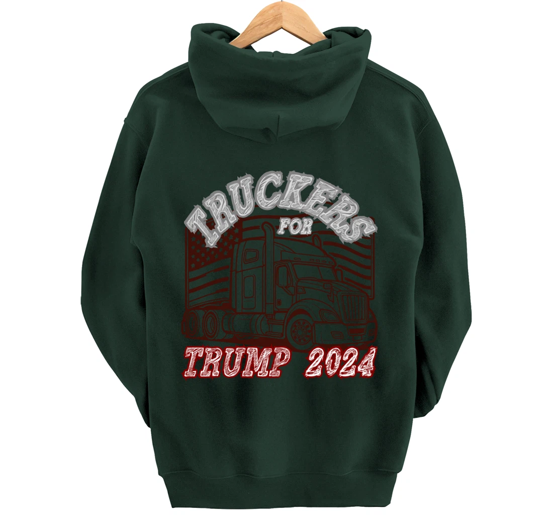 Patriotic American Flag Trump 2024 Pullover Hoodie