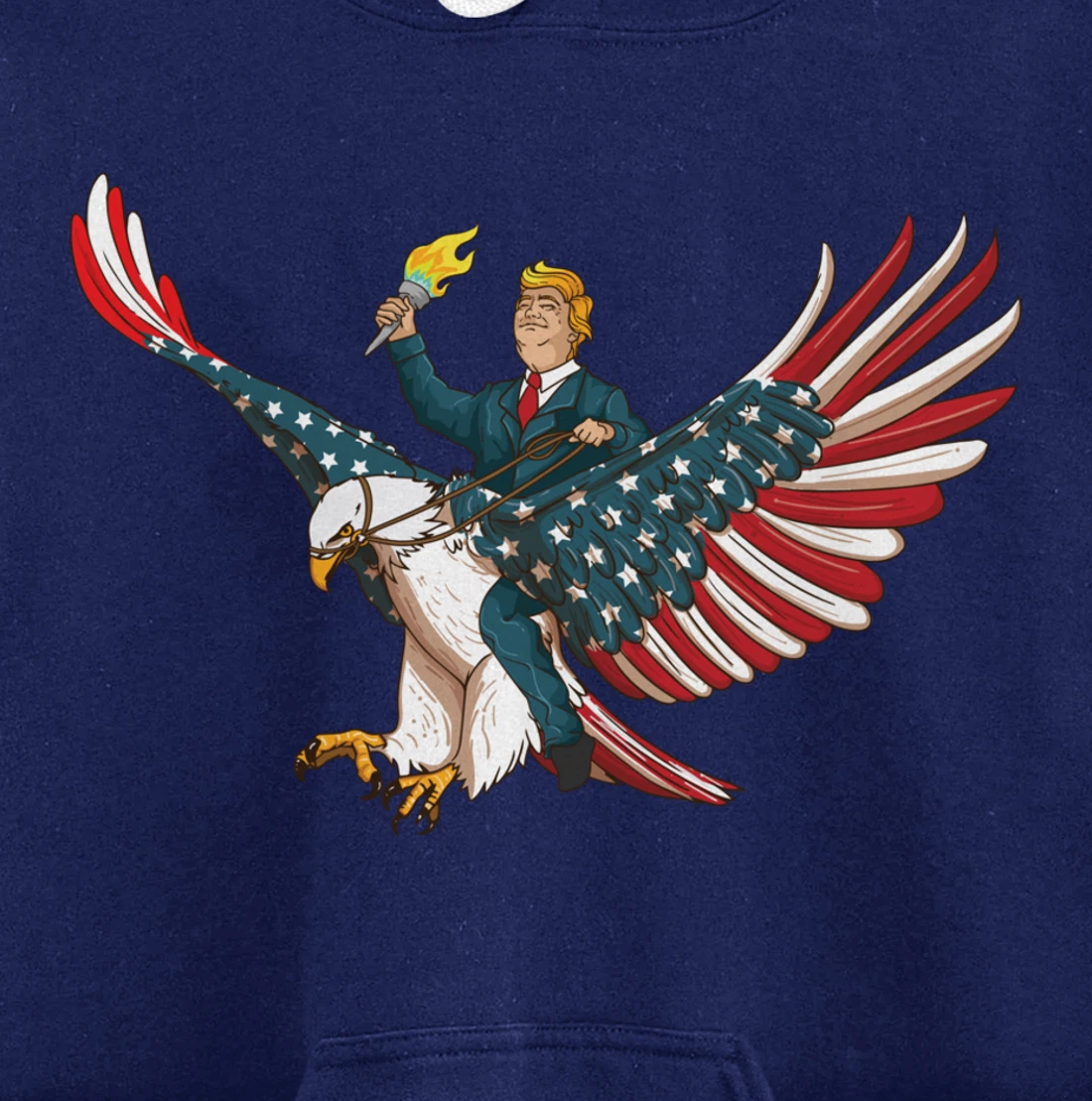 Trump On USA Eagle Cute US 4th Of July Funny American Gift Pullover Hoodie