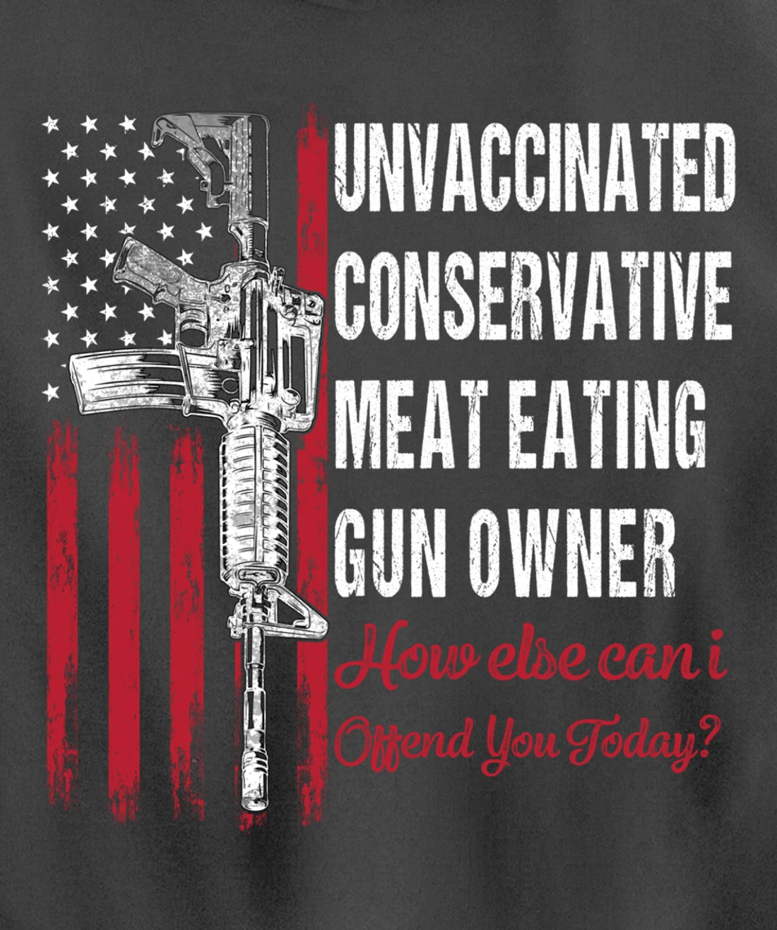 Unvaccinated Conservative Meat Eating Gun Owner | ON BACK Pullover Hoodie