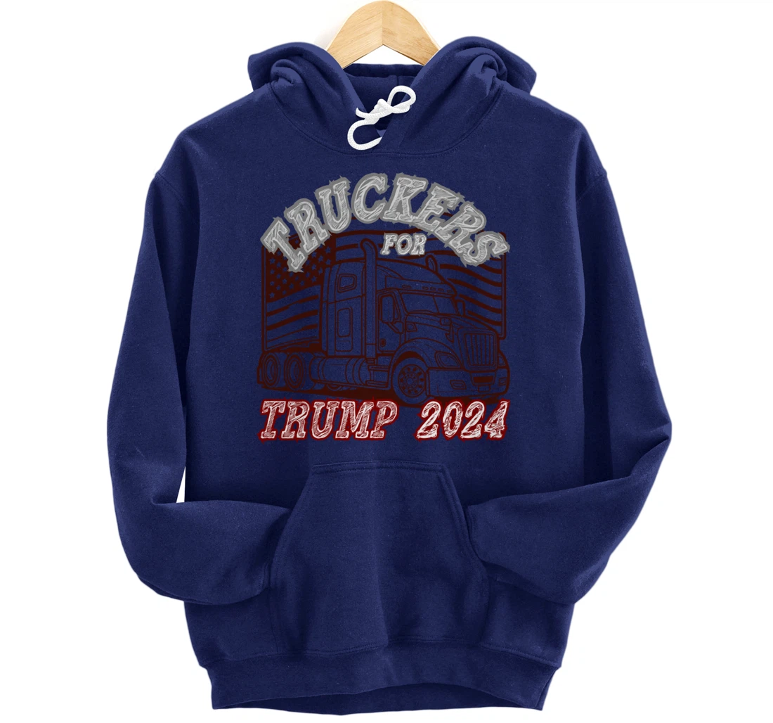 Patriotic American Flag Trump 2024 Pullover Hoodie